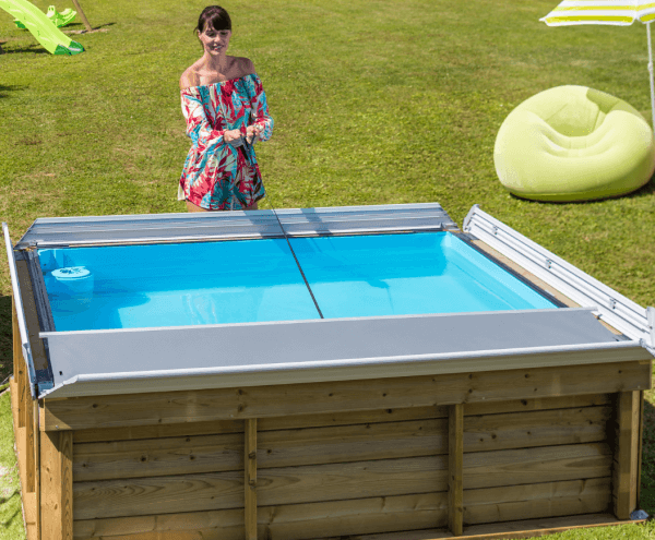 27160209 Pistoche wooden pool, 2x2, dark blue Бассейн плавательный с деревянной отделкой бортов